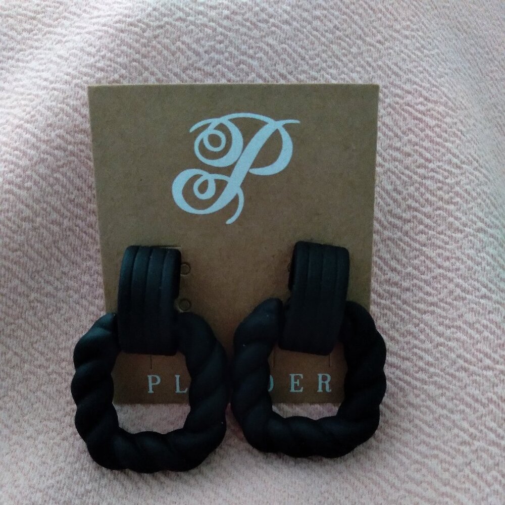 Plunder Designs Black Earrings